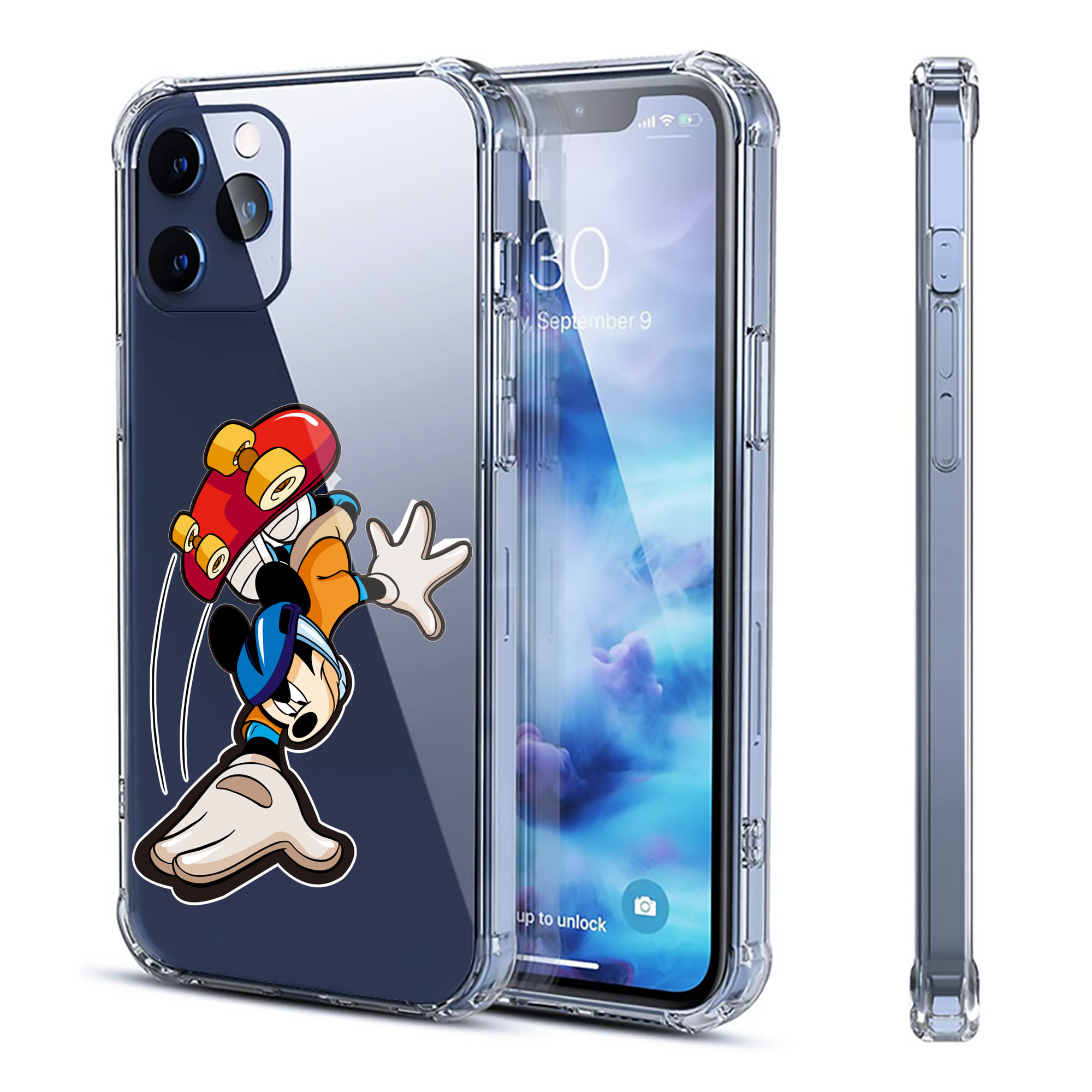 ミッキーマウス Mickey Mouse 【iPhone 12シリーズ対応】透明スマホケース（クリアソフトケース）